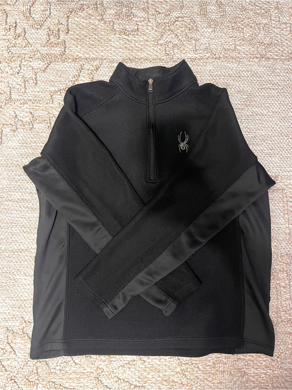 Spyder Men's Black Zip-Neck Performance Sweater